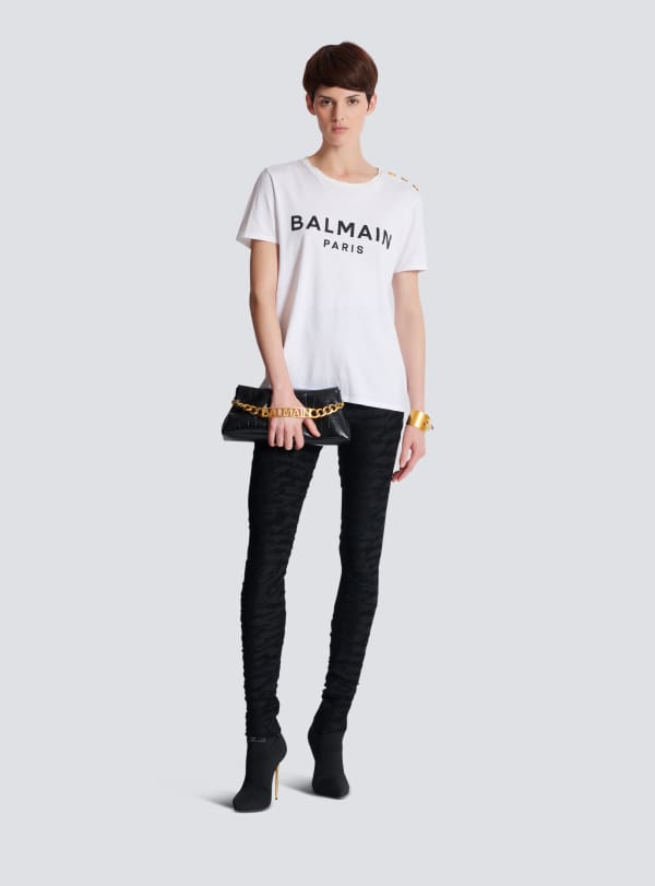 Balmain Paris T-shirt Imprimé Balmain Paris Blanc - Femme