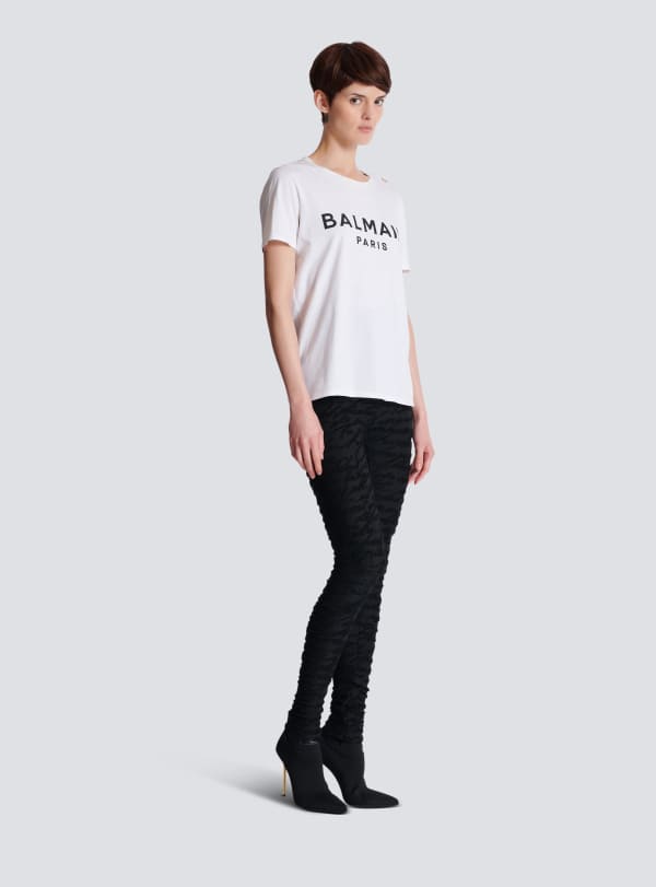 Balmain Paris T-shirt Imprimé Balmain Paris Blanc - Femme