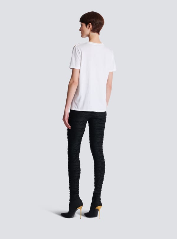 Balmain Paris T-shirt Imprimé Balmain Paris Blanc - Femme