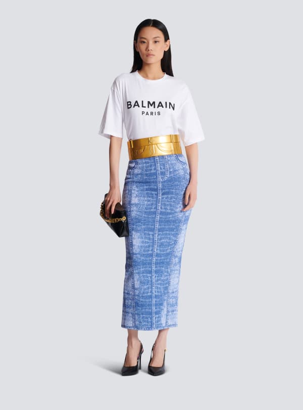 Balmain Paris T-shirt Imprimé Balmain Paris Blanc - Femme