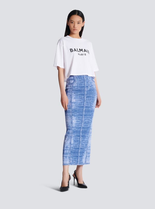 Balmain Paris T-shirt Imprimé Balmain Paris Blanc - Femme