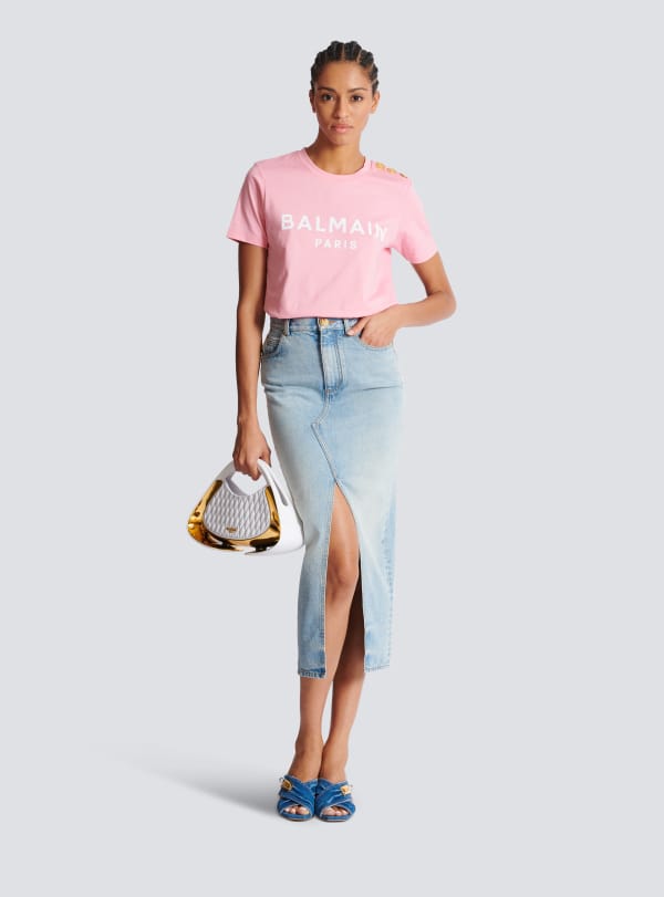 Balmain Paris T-shirt Imprimé Balmain Paris Multicolore - Femme