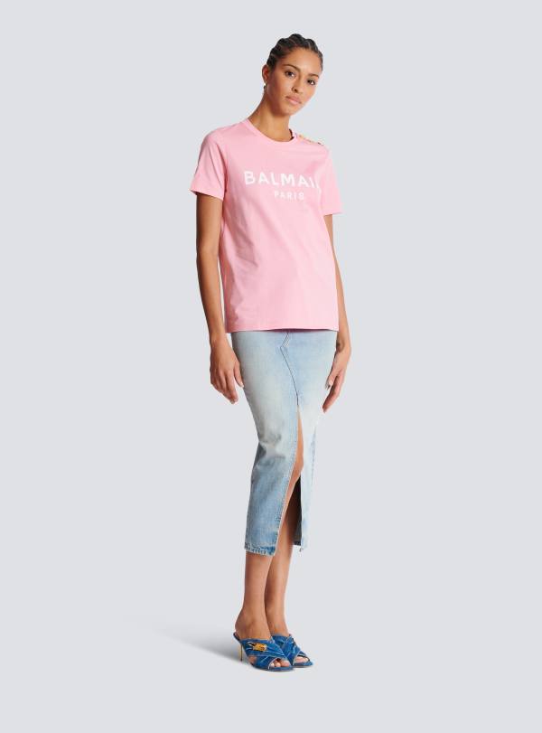 Balmain Paris T-shirt Imprimé Balmain Paris Multicolore - Femme