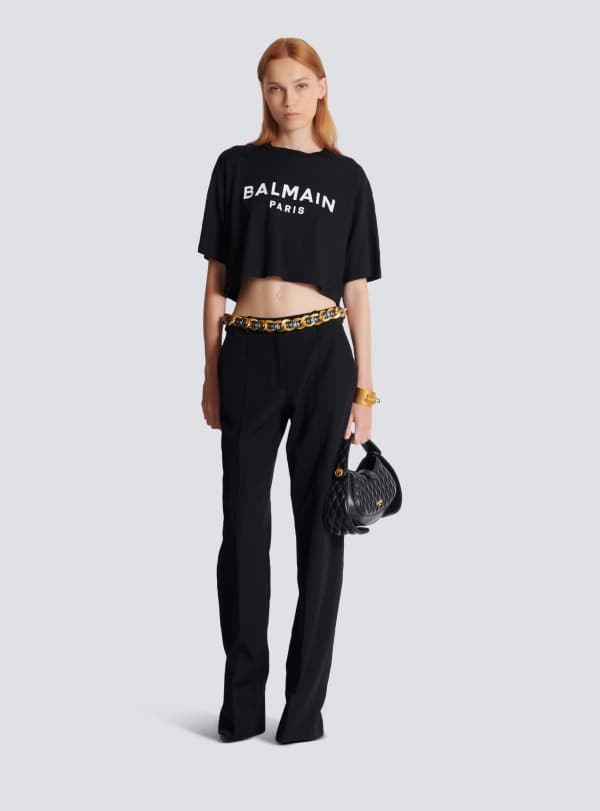 Balmain Paris T-shirt Imprimé Balmain Paris Noir - Femme