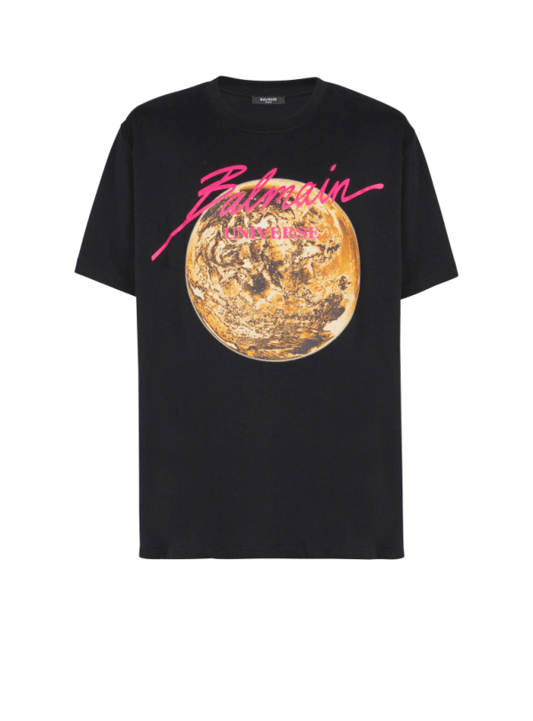 balmain paris T-shirt imprimé Balmain Universe logo et planète noir - Homme