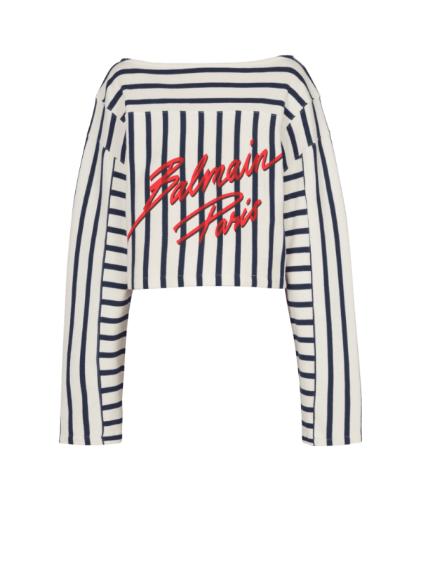 balmain paris T-shirt rayé Balmain Baseball à manches longues multicolore - Femme