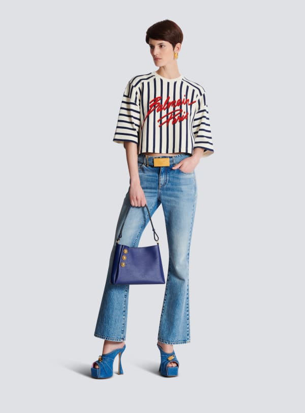 Balmain Paris T-shirt Rayé Balmain Baseball Multicolore - Femme