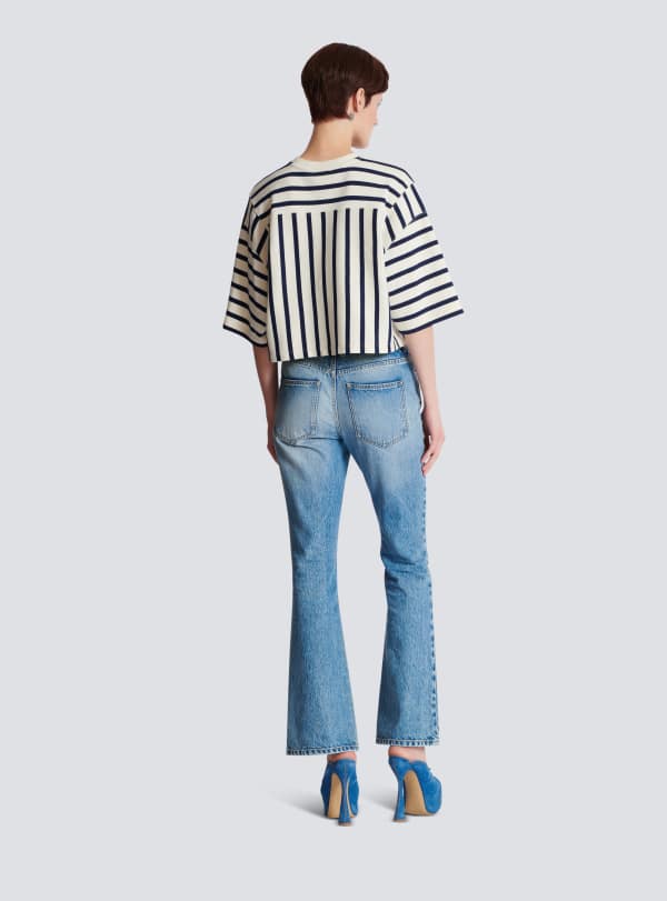 Balmain Paris T-shirt Rayé Balmain Baseball Multicolore - Femme