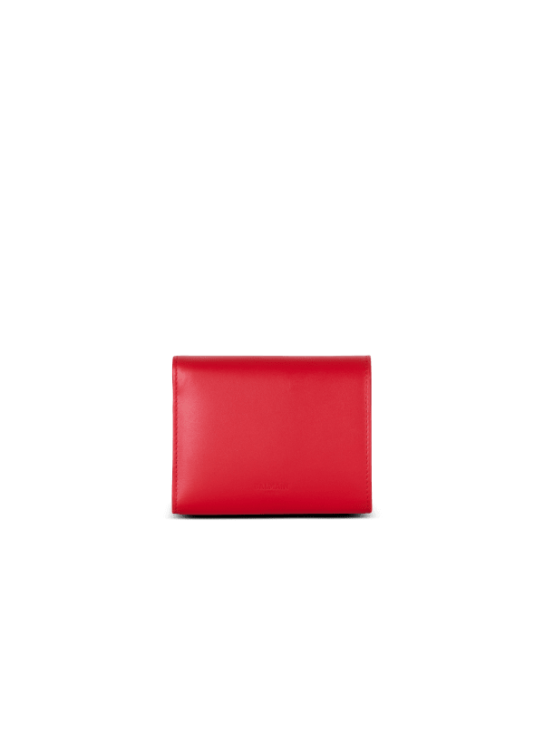 Balmain Paris Trifold B-Buzz En Cuir De Veau Imprimé Rouge - Femme