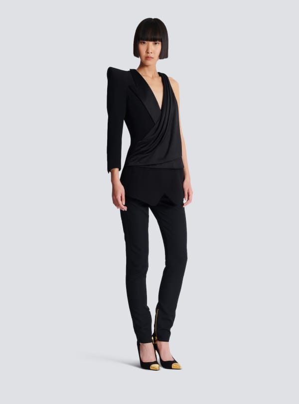 Balmain Paris Veste Asymétrique à épaule Structurée Noir - Femme