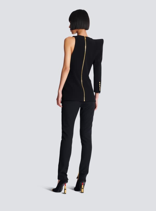 Balmain Paris Veste Asymétrique à épaule Structurée Noir - Femme
