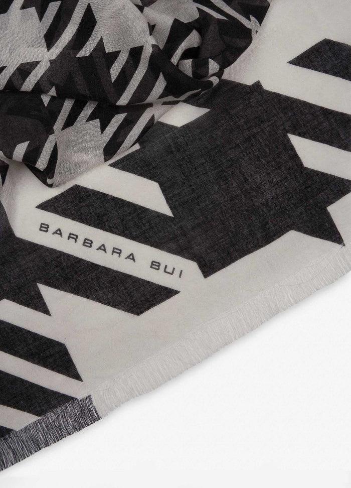 Barbara Bui Foulard Imprimé "Check" Noir Et Blanc