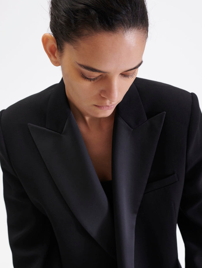 Barbara Bui Blazer De Smoking Croisé En Grain De Poudre