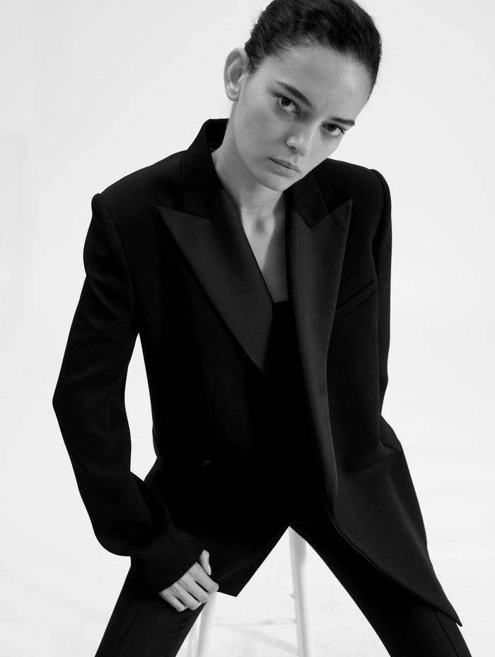 Barbara Bui Blazer de smoking croisé en grain de poudre