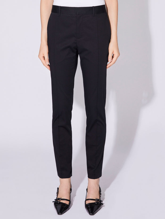 Barbara Bui Pantalon Roxy En Satin De Coton Stretch Noir