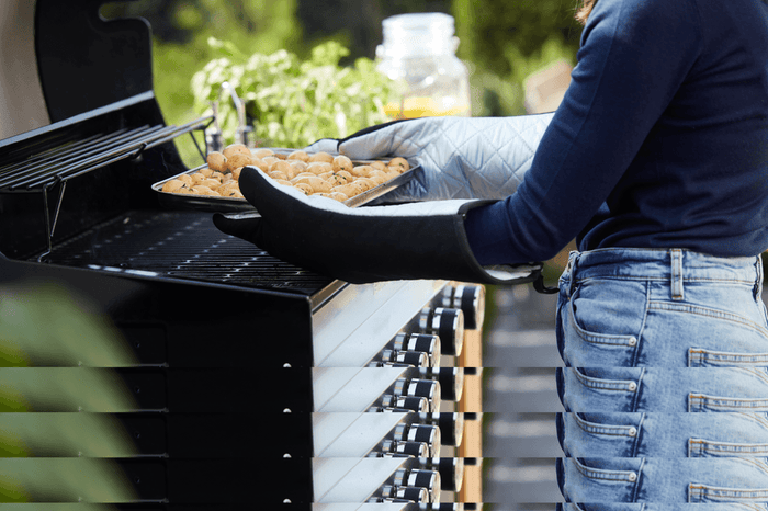 Barbecook Paire De Gants Longs En Coton Noir