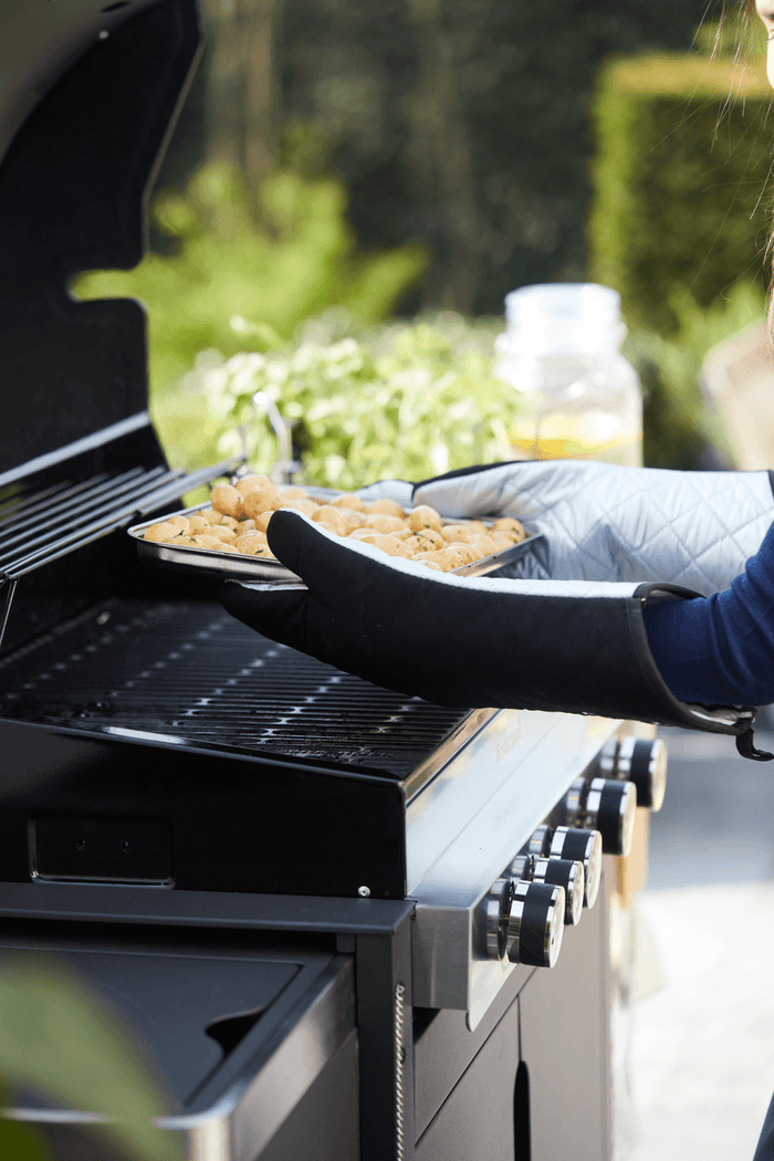 Barbecook Paire De Gants Longs En Coton Noir