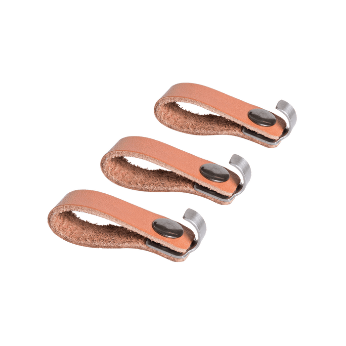 barbecook Set de 3 crochets en inox et cuir