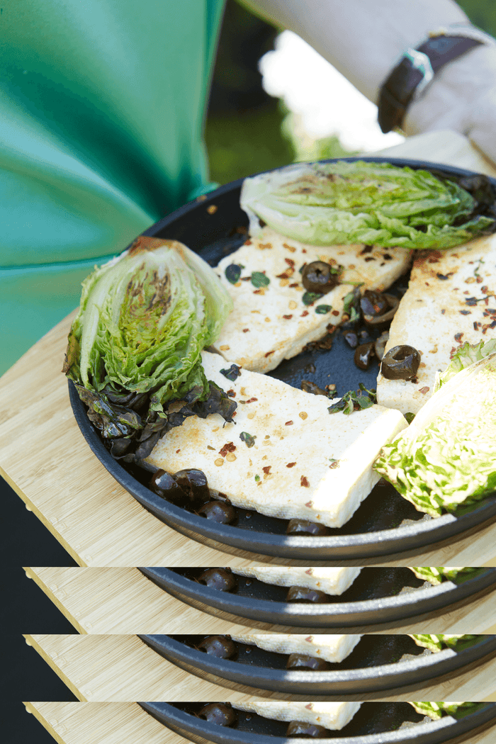 Barbecook Poêle à Griller En Fonte Avec Sous-plat En Bambou