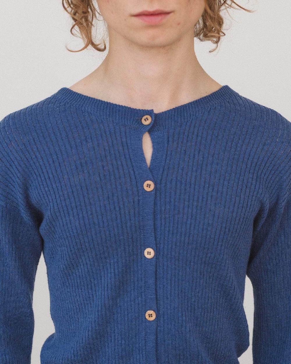 Baserange Cardigan Drip - Lin Côtelé Et Seacell