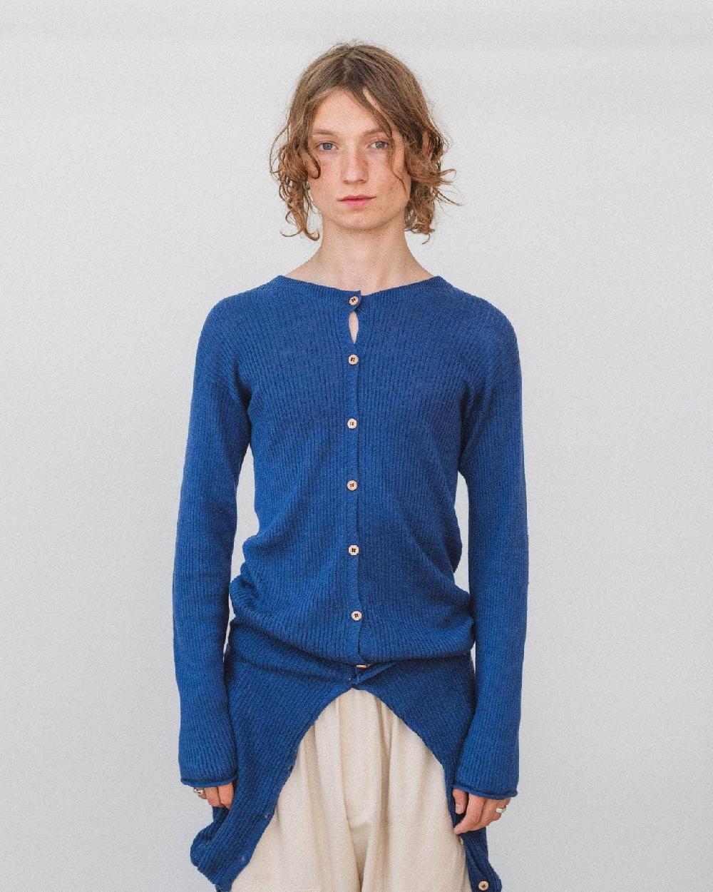 baserange cardigan drip - Lin côtelé et Seacell