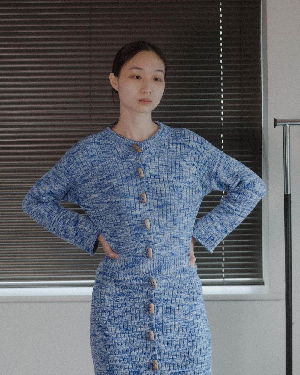 Baserange Cardigan Drip - Maille De Coton Biologique