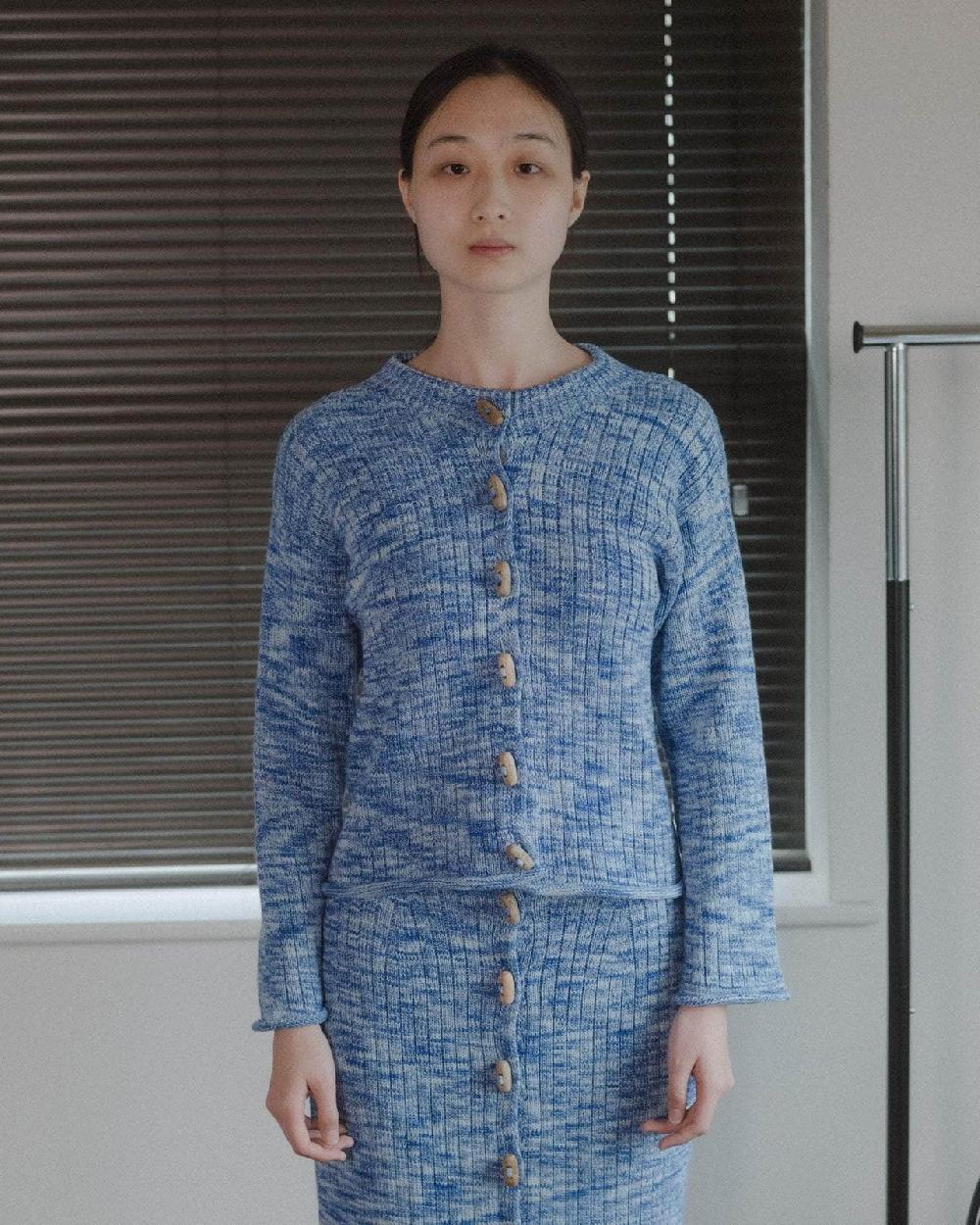 baserange Cardigan drip - Maille de coton biologique