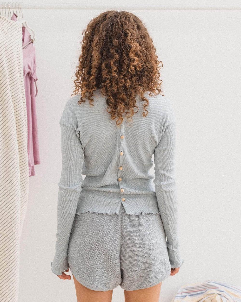 Baserange Cardigan Tav - Coton Recyclé Côtelé