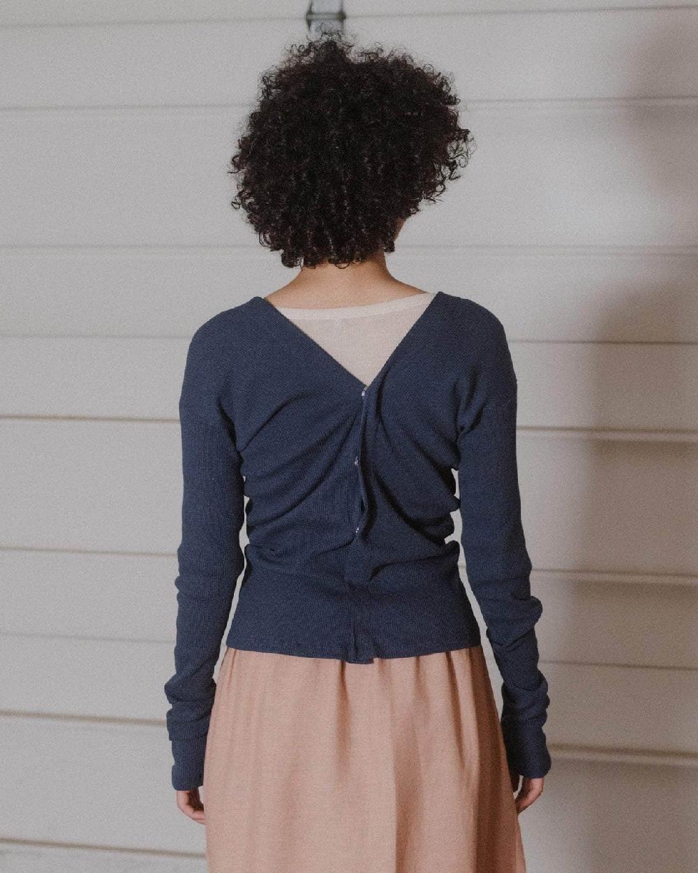 Baserange Cardigan Tav Snaps - Coton Recyclé Côtelé