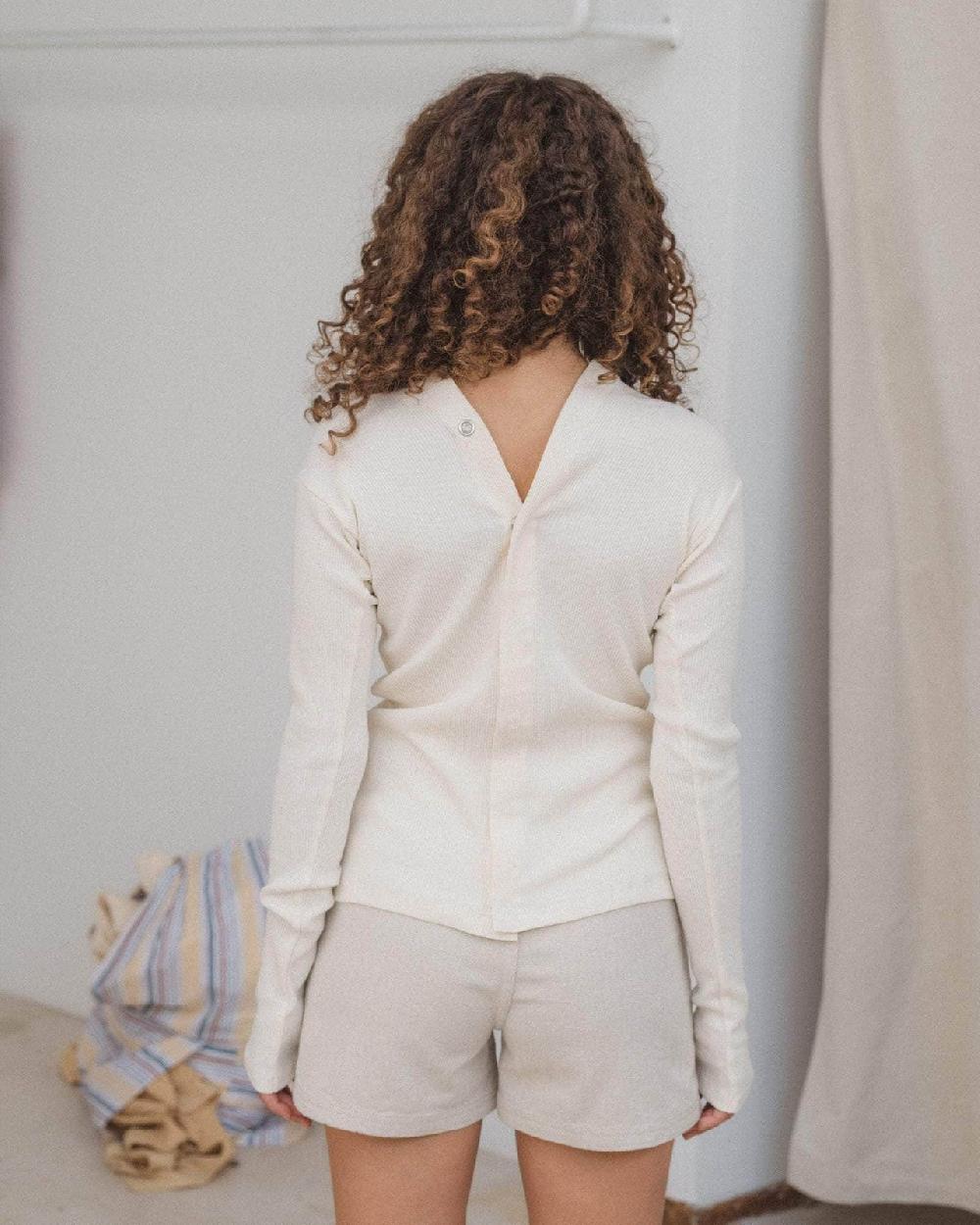 Baserange Cardigan Tav Snaps - Coton Recyclé Côtelé