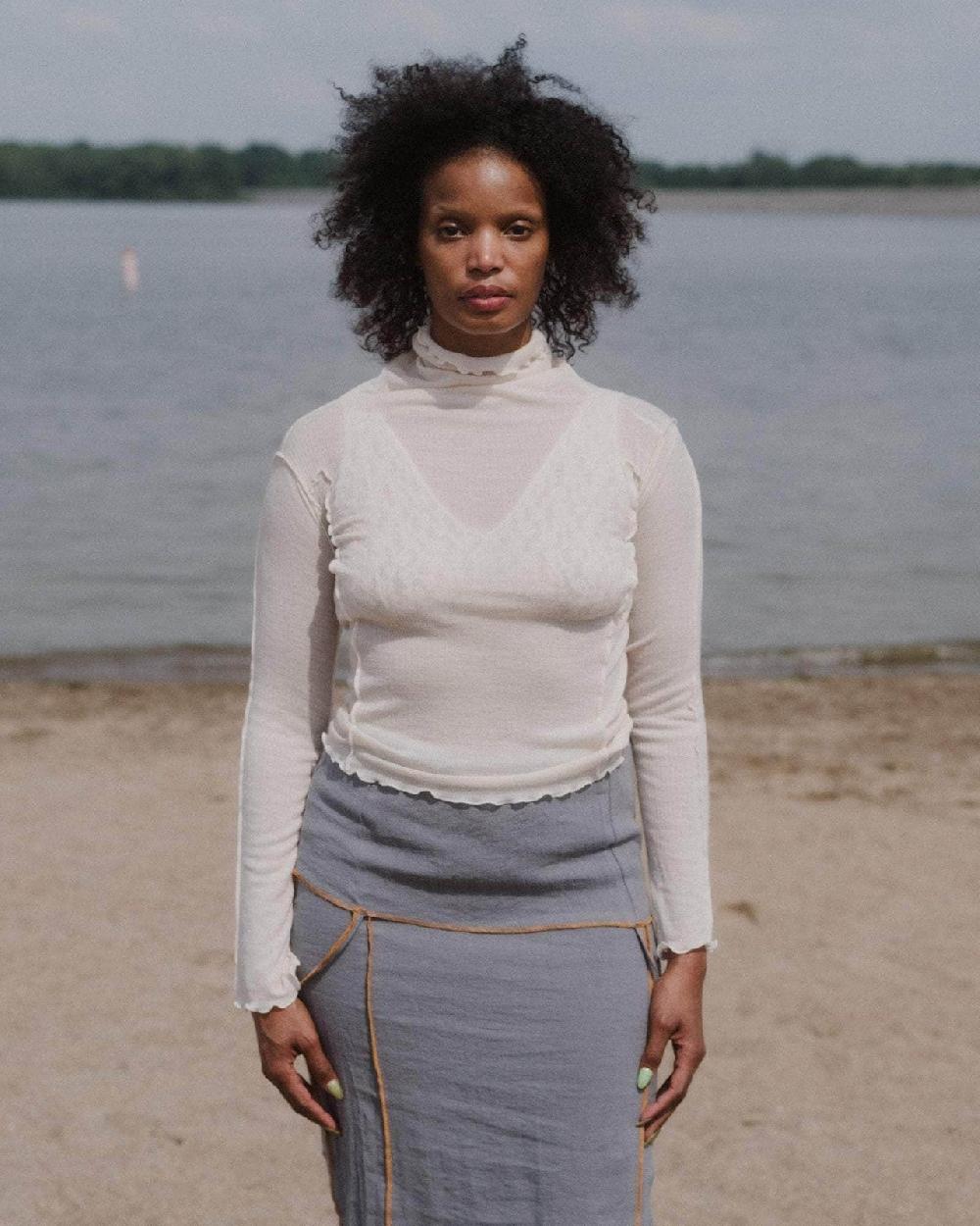 baserange Col roulé omato - Laine fine côtelée