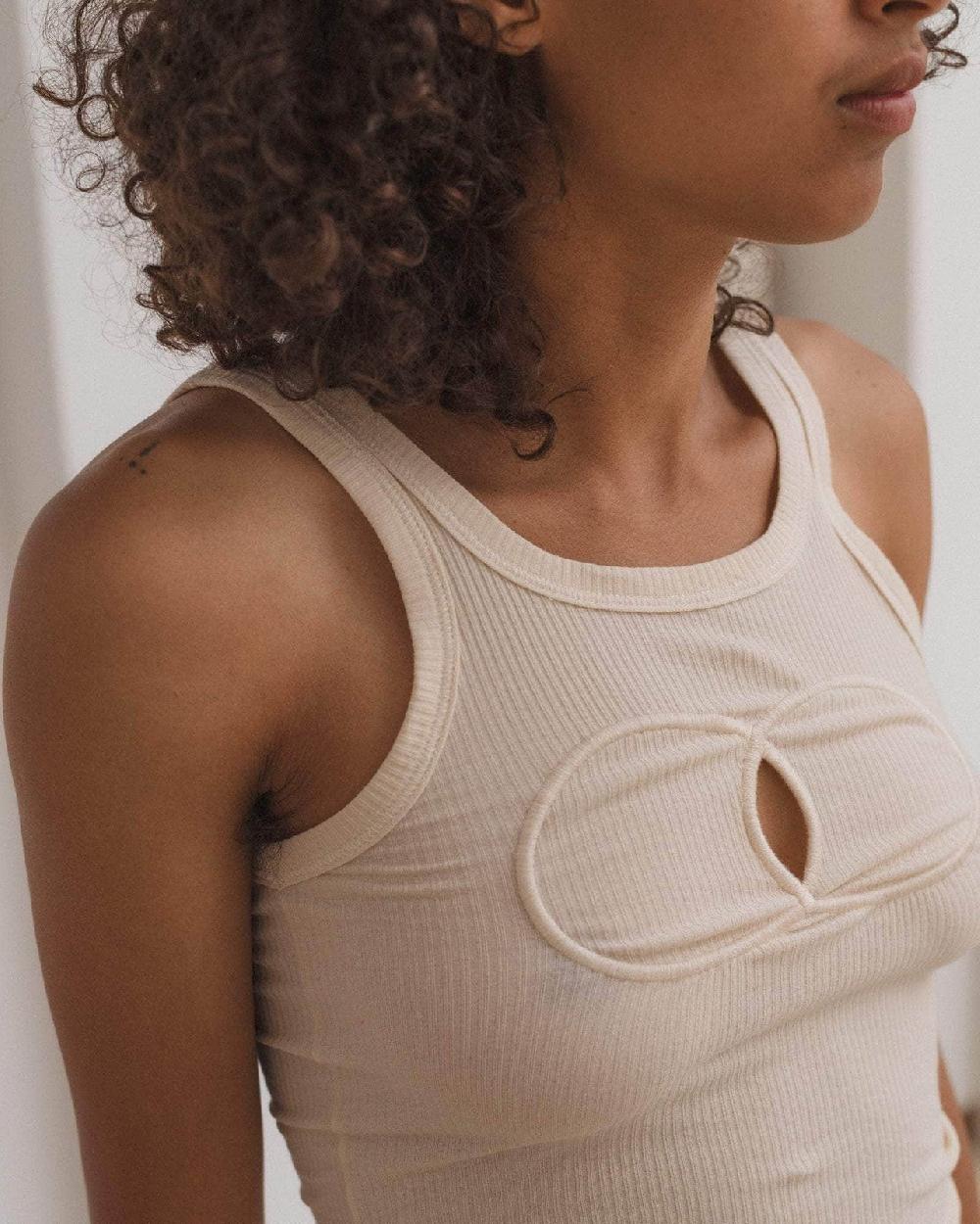 Baserange Débardeur Chain - Coton Biologique Côtelé