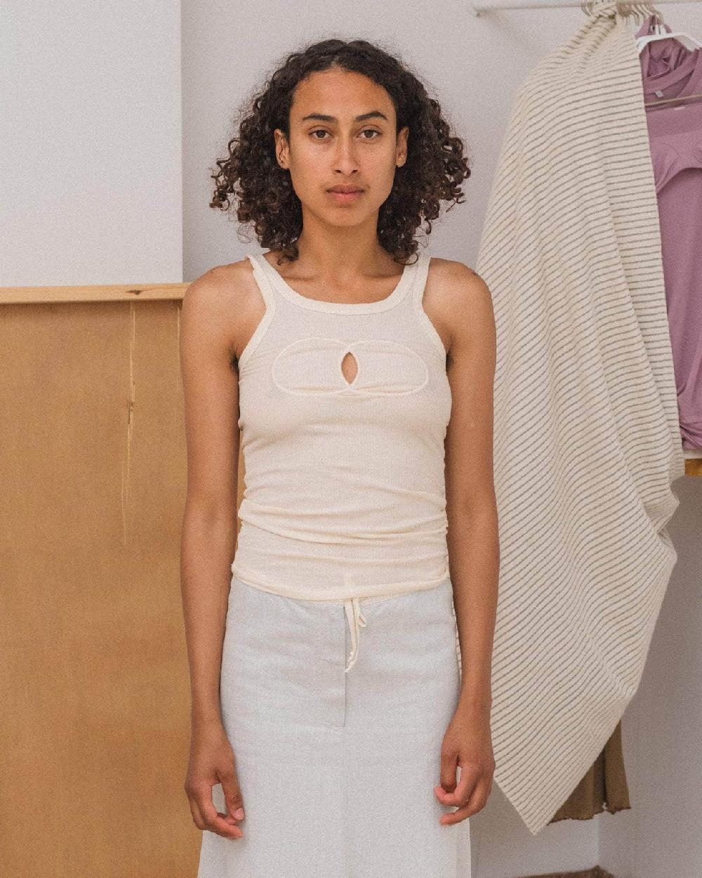 baserange débardeur chain - Coton biologique côtelé