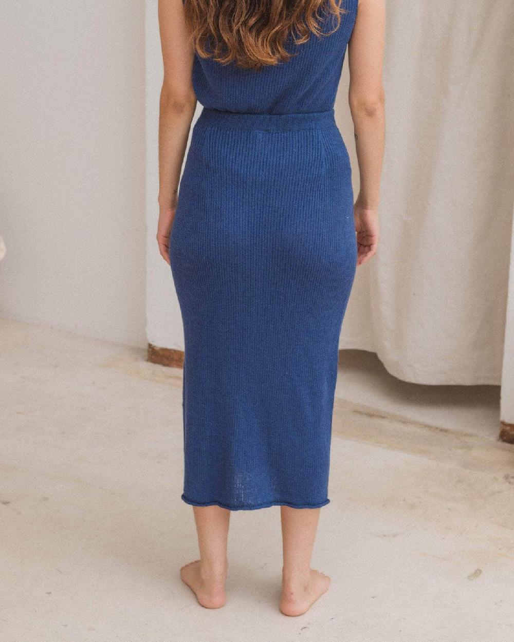 Baserange Jupe Drip - Lin Côtelé Et Seacell