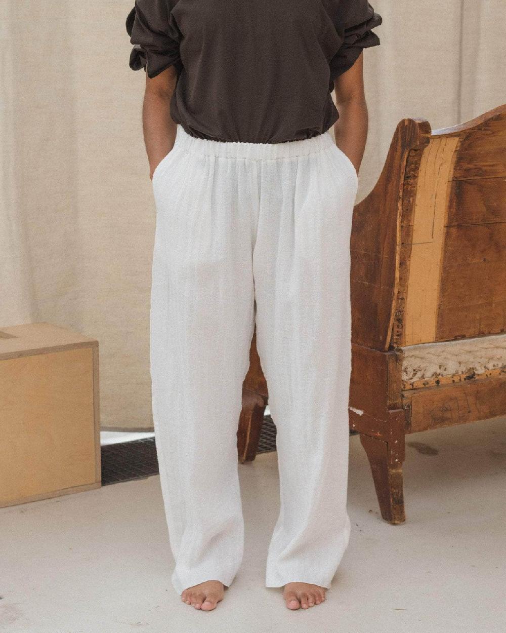 baserange pantalon folio - Lin froissé