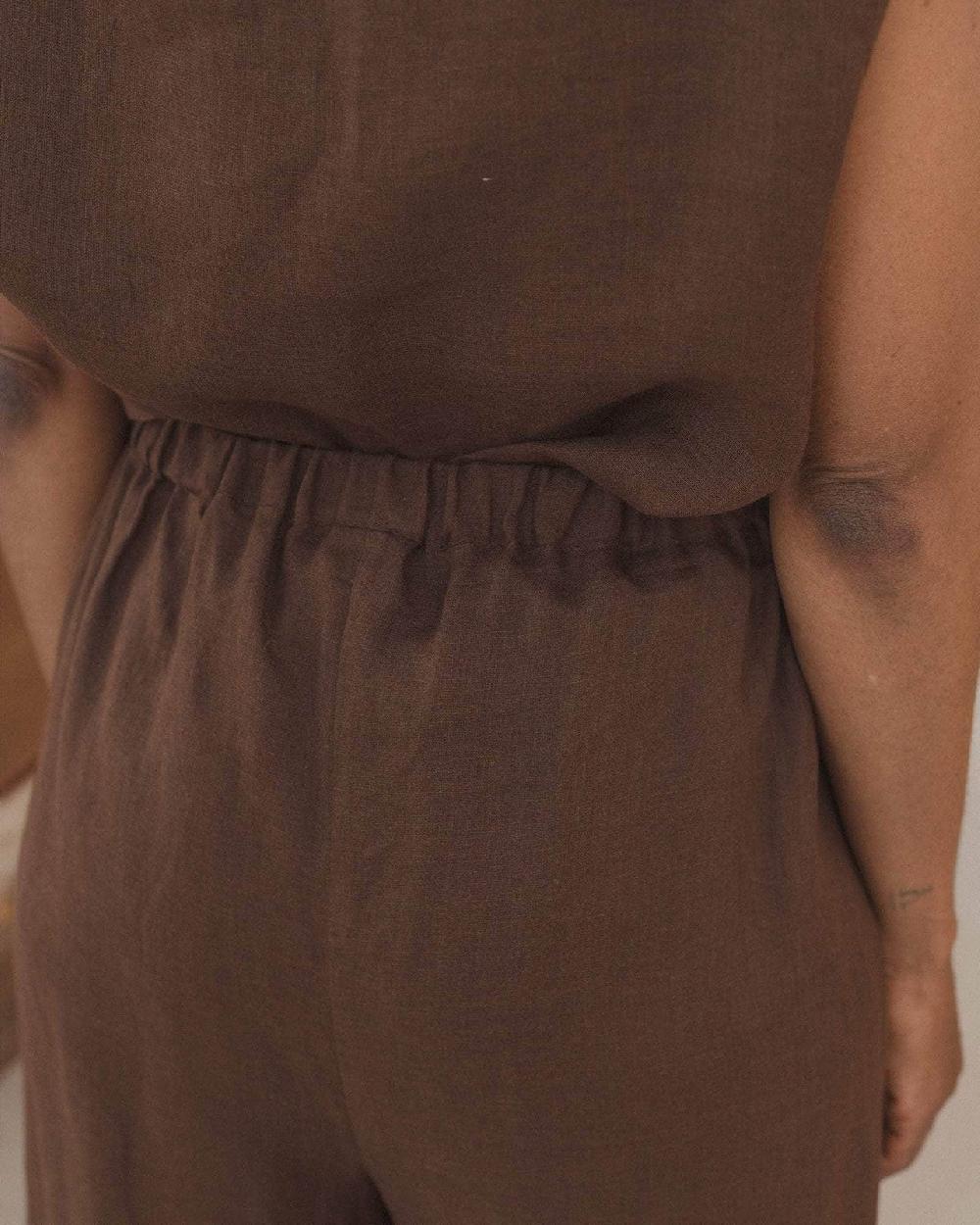 Baserange Pantalon Sepia - Lin Léger