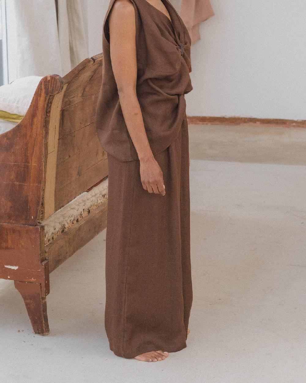 Baserange Pantalon Sepia - Lin Léger