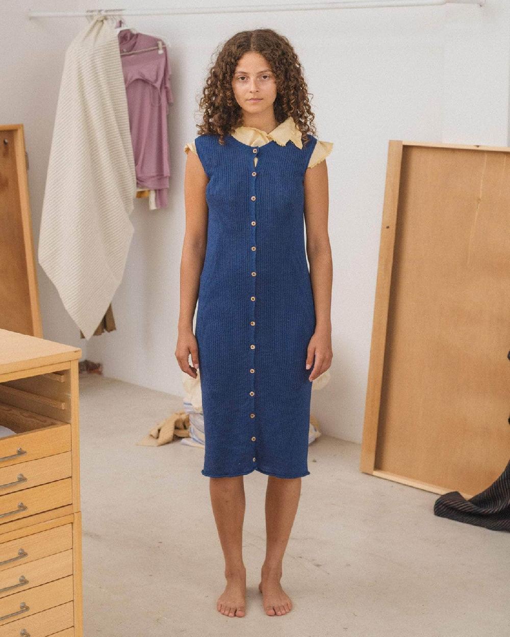 baserange robe drip - Lin côtelé et Seacell