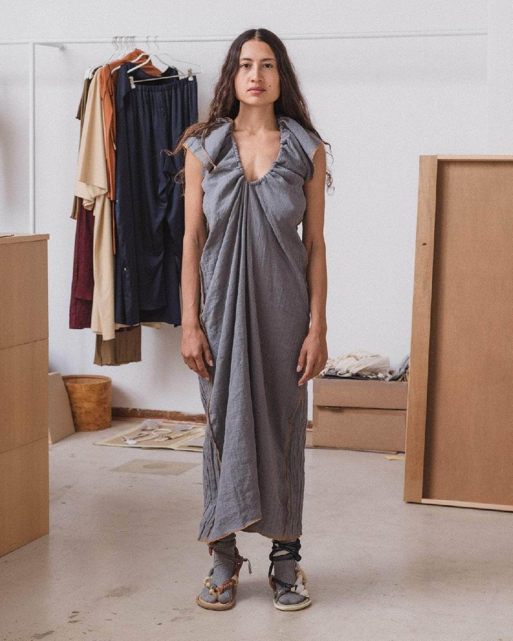 baserange robe max - Lin froissé