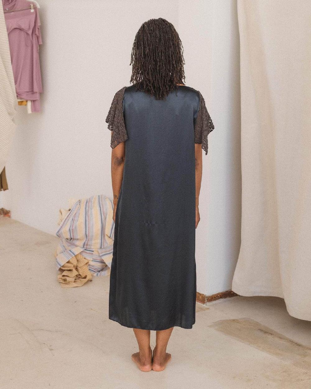 Baserange Robe Olin - Satin De Soie Et Dentelle