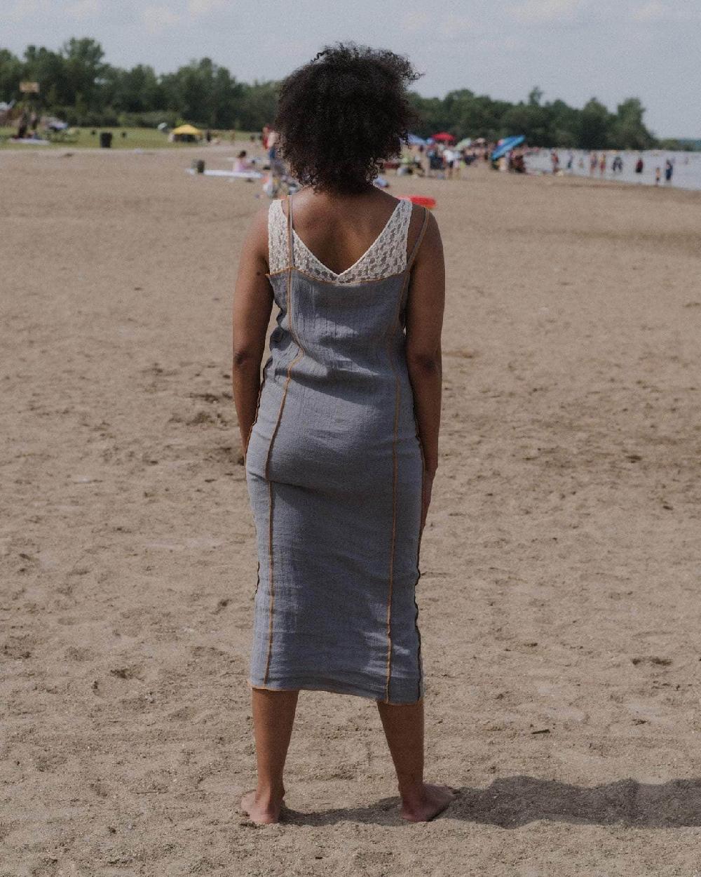 Baserange Robe Shok à Bretelles - Lin Froissé