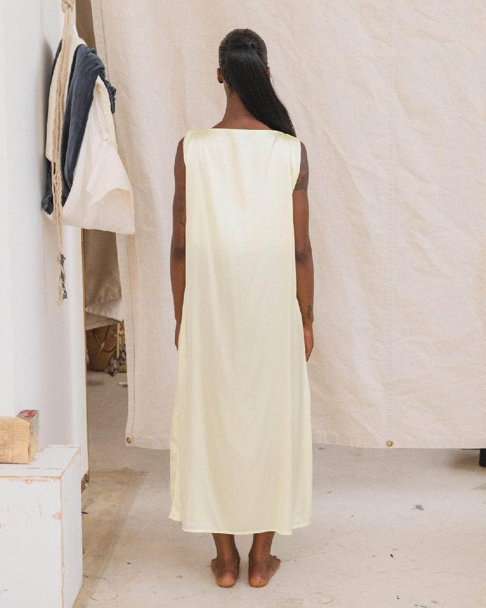 Baserange Sepia Dress - Satin De Soie