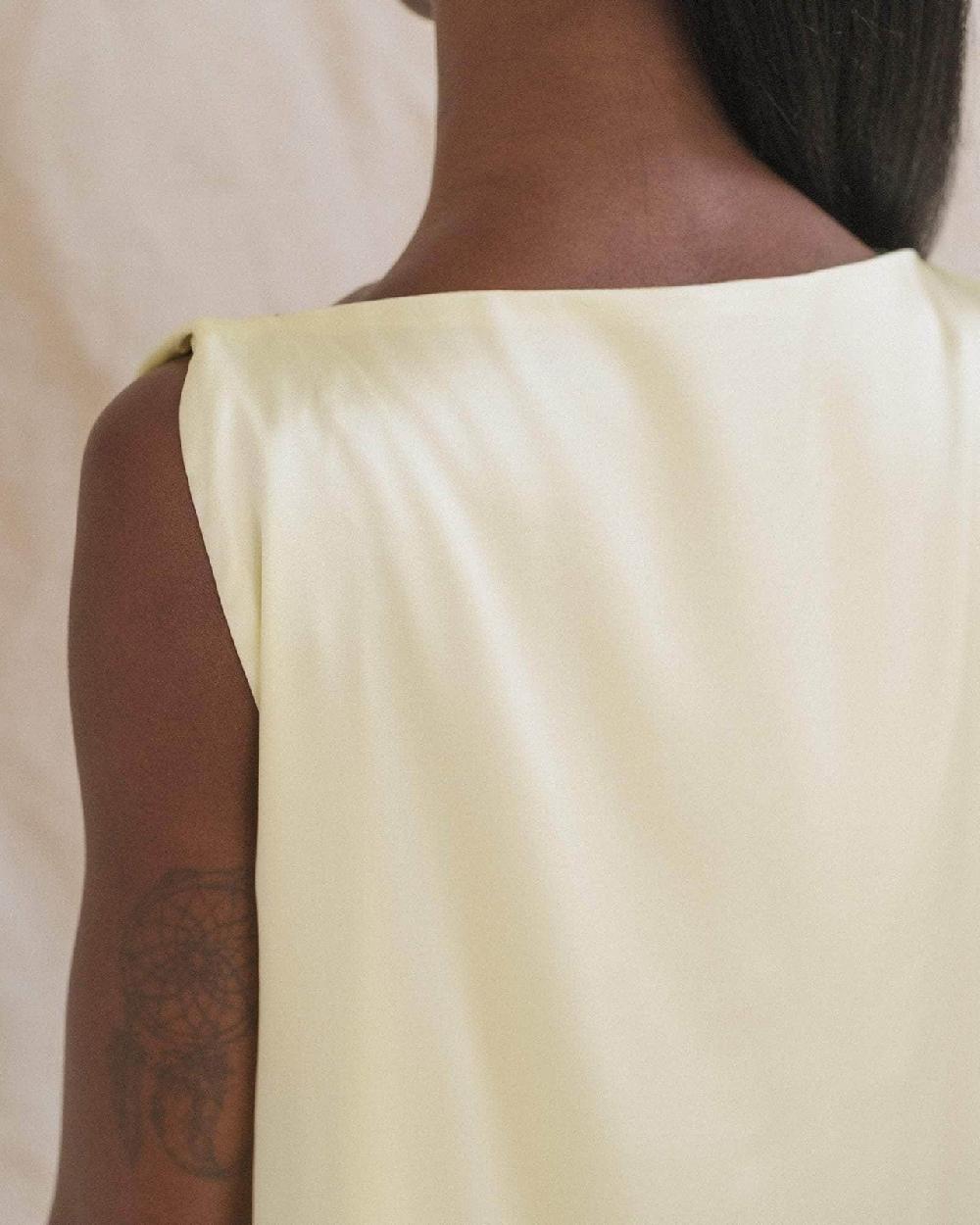 Baserange Sepia Dress - Satin De Soie