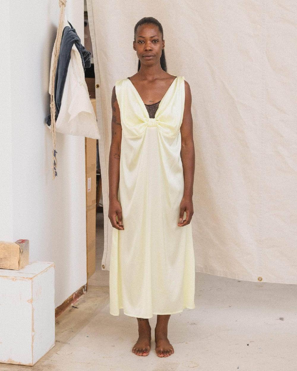 baserange Sepia dress - Satin de soie