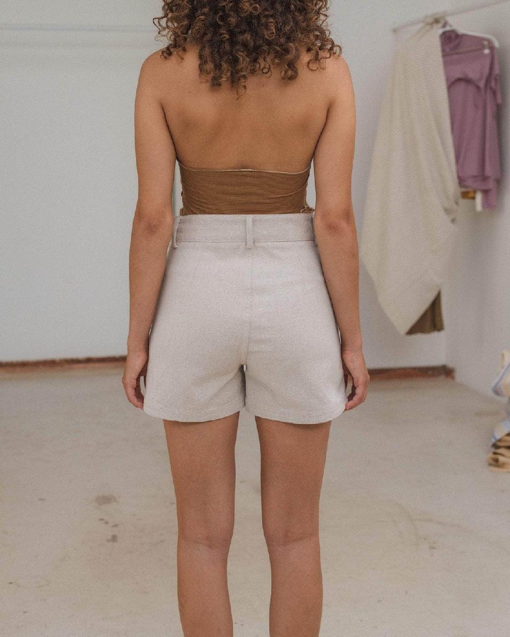 Baserange Short Navalo - Denim En Coton Biologique