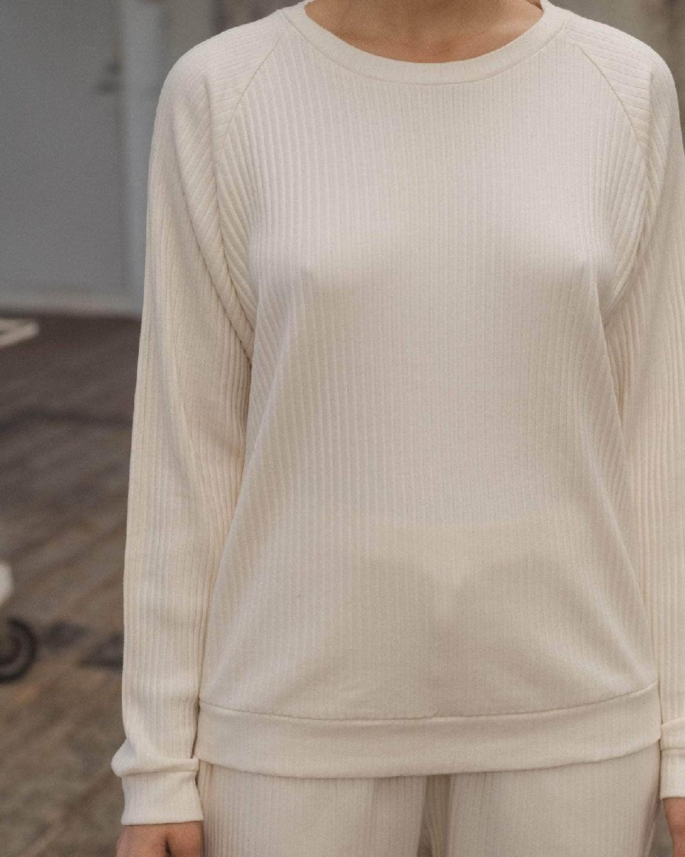 Baserange Sweat Basic - Jersey De Coton Côtelé