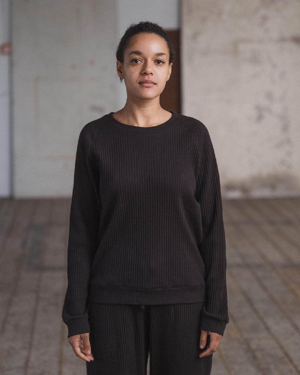 baserange Sweat basic - Jersey de coton côtelé
