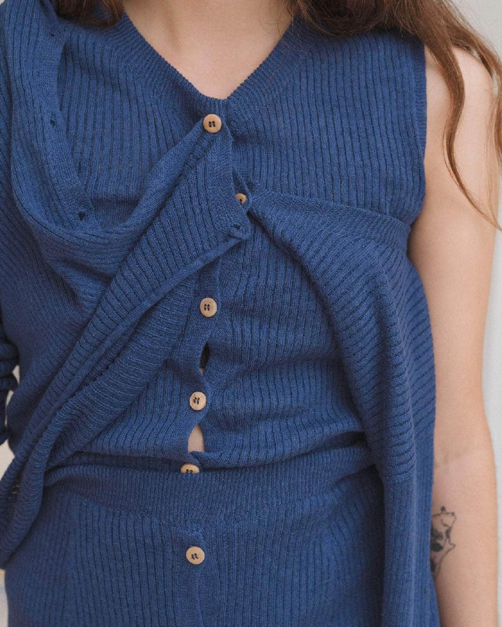 Baserange Top Drip - Lin Côtelé Et Seacell