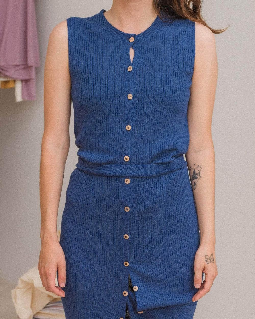 Baserange Top Drip - Lin Côtelé Et Seacell