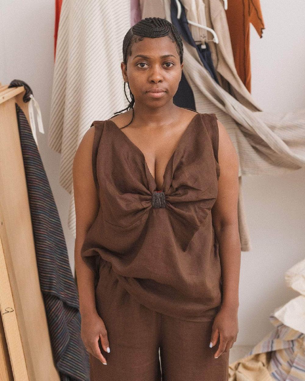 baserange top sepia - Lin fin et dentelle